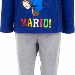 Aanbiedingen 🔥 Kinderpyjama - Super Mario - DonkerBlauw/Grijs - Maat 4 Jaar (104 Cm) 🧨