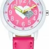 Begroting ✨ Lazy Cat Meisjes Horloge - Hartjes – Leren Bandje – Donker Roze - 👧 Girls ⌚ Watch 🧨