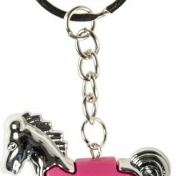 Coupon ❤️ Lg-imports Sleutelhanger Paard Junior 5 Cm Zilver/fuchsia 👏
