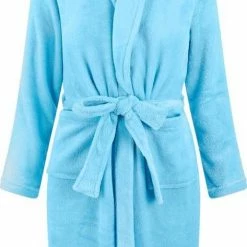 Uitgang ๐ Relax Company Kinderbadjas - Lichtblauw - Fleece - Meisjes & Jongens - Ochtendjas- Maat 152/158 ๐
