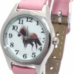 Beste Verkoop 🎁 Pony / Paarden Horloge - Roze - 20 Mm - I-deLuxe Verpakking 👍