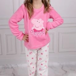 Goedkoop ✔️ Peppa Pig - Fleece Meisjespyjama, Roze En Wit OEKO-TEX / 116-128 👍 -Bergstein Shop 490x840 3