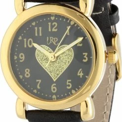 Beste Verkoop 🤩 La Rosa Princesa Hart Goud Zwart Kinderhorloge Leer - Ø 27 Mm ❤️