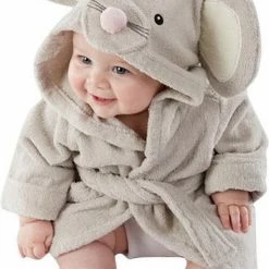Gloednieuw 🌟 Merkloos Newborn Select - Badjas Dier - Grijze Muis - Tot 1 Jaar 🔔