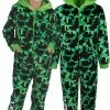 Kopen ⌛ Minecraft - Groen-Zwarte, Eendelige Pyjama Voor Jongens / 134 ⭐