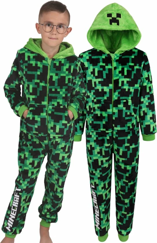 Kopen ⌛ Minecraft - Groen-Zwarte, Eendelige Pyjama Voor Jongens / 134 ⭐ 1 Kopen ⌛ Minecraft - Groen-Zwarte, Eendelige Pyjama Voor Jongens / 134 ⭐
