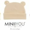 Goedkoopste 🔥 MINIIYOU 3 Pack Babymutsjes Newborn BEERVORM Geel Crème Oudroze - Beren Oortjes 😉