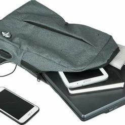 Beste Verkoop 🌟 SafeSave Rugtas – Waterafstotende Schooltas Met Laptop Vak En Usb Aansluiting – Schoudertas – 15.6 Inch – Antraciet 🤩 -Bergstein Shop 550x374 4