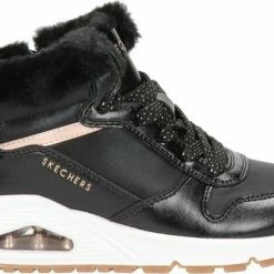 Aanbiedingen 😀 Skechers Uno 👟 Sneakers Zwart Leer - Dames - Maat 36 🤩