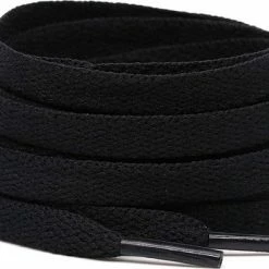 Nieuw 😀 Lacetty Schoenveters - Veters - 👟 Sneakerveters - Sportschoenen - Plat - Zwart - Veterlengte 90 Cm 💯