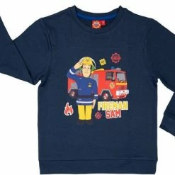 Goedkoop 💯 Brandweerman Sam Sweater / Sweatshirt - Donkerblauw - Katoen - Maat 98/104 😍