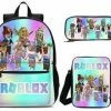 Kopen 🎁 Gift Land® Roblox Rugzak- Kinder Rugtas En Pennen Etui Met Een Bijhorende Lunchtas - Blauw Schooltas - 16 Liter - 3 Ritsvakken 👍