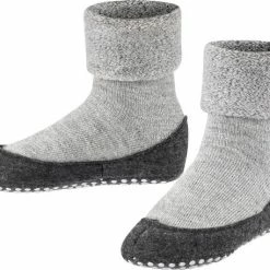 Aanbiedingen ⌛ FALKE Cosyshoe Slofsokken Voor Meisjes En Jongens Comfortabel Warm Winter Antislip Ondoorzichtig Zacht Mid-rise Met Vilten Zool Zonder Motief Met Noppen Merinowol Grijs Kinderen Sokken - Maat 35-36 🎁