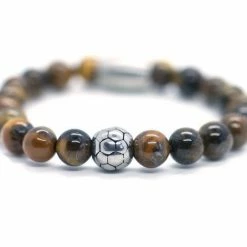 Top 10 ✨ IBIZA MEN MENS JEWELLERY Jongens Armband Tijgeroog 6mm Voetbal Rvs - Ibizamen KIDS 🎉