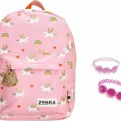 Hete verkoop 💯 Zebra Trends Zebra Rugzak Unicorn Love - Pink - Schoolrugzak (m) + Armbandje 🔔
