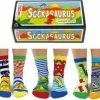 Groothandel 😀 United Oddsocks Kindersokken - 6 Verschillende Dinosaurus Sokken - Multipack In Geschenkdoos Maat 27-30 👍