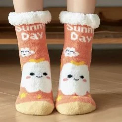 Beste Pirce 🤩 Merkloos Beer Mode | Huissokken | Huissokken Kinderen | Fluffy Sokken Kinderen | Warme Sokken | Antislip | Sokken | Wolk | Maat 28-34 | ✔️