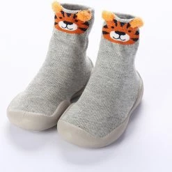 Kopen โจ Baby-slofje.nl Anti-Slip Babyschoentjes - Soksloffen - Eerste Loopschoentjes Van Baby-Slofje - Grijs Tijger Maat 20/21 ๐