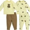 Goedkoop ✨ Meyco Teddy Bear Baby Pyjama - 2-pack - Soft Yellow - 74/80 🛒