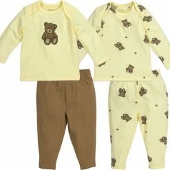 Goedkoop ✨ Meyco Teddy Bear Baby Pyjama - 2-pack - Soft Yellow - 74/80 🛒