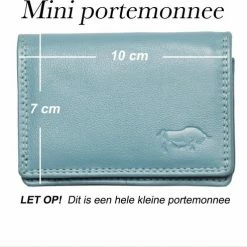 Gloednieuw ✨ Arrigo Dames Portemonnee Mini Lichtblauw Leer - Dames Portemonnee Lichtblauw Extra Klein 🛒
