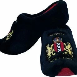 Goedkoop ⌛ Elcee-Haly Hollandse Klomp Sloffen – Zwarte – Wapen Amsterdam – Warme Sloffen – Maat 38 / 39 🔔 -Bergstein Shop 550x494 3