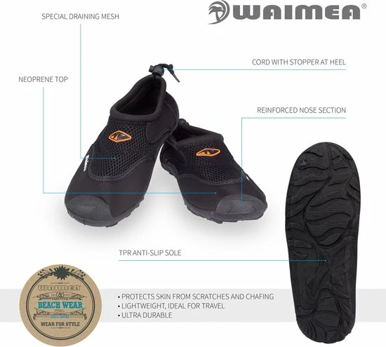 Beste Verkoop ๐งจ Waimea Aquaschoenen - Wave Rider - Zwart - 34 โ 3 Beste Verkoop ๐งจ Waimea Aquaschoenen - Wave Rider - Zwart - 34 โ - Afbeelding 3