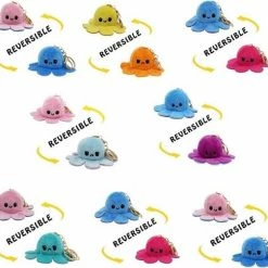 Gloednieuw π Merkloos Pluche Octopus Sleutelhanger - Mood Knuffel Omkeerbaar - Reversible Plush - Blij En Boos - Bekend Van TikTok - Brievenbus Cadeau π