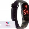 Coupon ✔️ West ⌚ Watches LED Kinderhorloge West ⌚ Watch Model Sun - Ø 16 Mm - Camouflage / Leger Kleur Groen 🤩