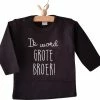 Goedkoop ✔️ Merkloos 👕 Shirt Jongen Ik Word Grote Broer Big Brother | Lange Mouw T-Shirt | Zwart | Maat 92 Zwangerschap Aankondiging Baby Bekendmaking 🧨
