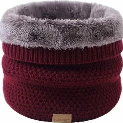 Beste Pirce 🥰 Colsjaal / Nekwarmer Wijnrood | Gebreid - Teddy Voering | Fashion Favorite 🧨
