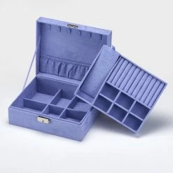 Flash-uitverkoop ❤️ Sefaras Luxe Sieradendoos - Jewellery Box - Opbergdoos Voor Sieraden - Juwelen Doos - 2 Lagen - Paars 😍