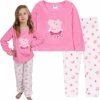 Goedkoop ✔️ Peppa Pig - Fleece Meisjespyjama, Roze En Wit OEKO-TEX / 116-128 👍
