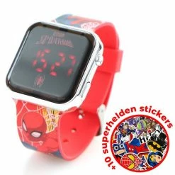 Groothandel 👍 LED Horloge Spiderman Voor Kinderen - Digitaal Smartwatch Look – Spider-man Rood Kinderhorloge LW01 😉