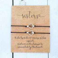 Beste Pirce 🛒 Akyol Vriendschapsarmband - Armband Voor Zusjes- Zussen Armband -sisters Armband -cadeau Voor Zus -zusjes Armband -armband Voor 2Afstelbaar - Hartje - Armband - Geschenk - Cadeau - Liefde – Vriendschap – 30 Cm - Best Friends Armband 🤩