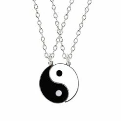 Nieuw ⭐ Bixorp Friends BFF Ketting Voor 2 Met Yin Yang In Twee Helften - Vriendschapsketting Meisjes - Best Friends Ketting Vriendschap Cadeau Voor Twee 😀