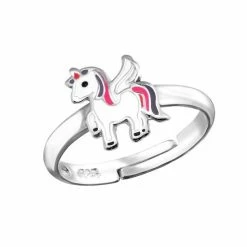 Aanbiedingen โ๏ธ Ring Meisje Kind | Ring Kinderen | Eenhoorn Ring | Zilveren Ring Eenhoorn Met Vleugels | WeLoveSilver ๐