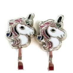 Uitgang ⭐ Clip Oorbellen Kinderen - Oorclips - Unicorn - Eenhoorn - Roze - Knopje - MNQ Bijoux 🌟