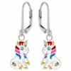 Gloednieuw 🎉 WeLoveSilver Oorbellen Meisje Zilver | Eenhoorn Oorbellen | Zilveren Oorstekers, Eenhoorn Met Regenboog Manen En Ogen Van Kristal 🛒