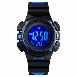 Begroting ❤️ A&K Digitale Kinderhorloge | Waterdicht | Stopwatch | LED Verlichting | Stopwatch | Sport ⌚ Watch Kids | Blauw + Geschenkdoosje 💯