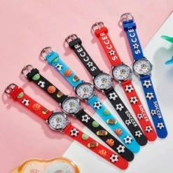 Coupon ✨ Fashion Favorite Kinder Horloge | Voetbal / Soccer Zwart | 3D Siliconen | Ø 25 Mm 🌟 -Bergstein Shop 550x550 53