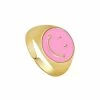 Beste Pirce ⌛ Goldenspot Ring Smiley - Verstelbaar - Roze - Verstelbare Ring - Smiley ❤️