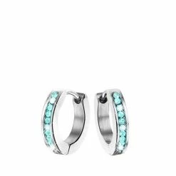 Promo π Lucardi Oorbellen - Stalen Kinderoorbellen Blue Zircon Kristal π€©