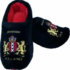 Goedkoop ⌛ Elcee-Haly Hollandse Klomp Sloffen – Zwarte – Wapen Amsterdam – Warme Sloffen – Maat 38 / 39 🔔