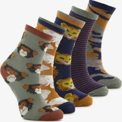 Goedkoopste 🎁 Scapino 5 Paar Kindersokken Met Dieren - Groen - Maat 35/38 🔔