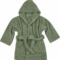 Uitgang 🌟 Meyco Badjas Basic Badstof - Forest Green - 98/104 😀