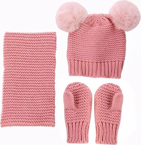 Aanbiedingen π€© Merkloos Gebreide Set Muts Twee Pompoms Sjaal Wanten Roze Peuter 2-4 Jaar π 2 Aanbiedingen π€© Merkloos Gebreide Set Muts Twee Pompoms Sjaal Wanten Roze Peuter 2-4 Jaar π - Afbeelding 2