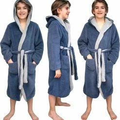 Coupon 🌟 HOMELEVEL Sherpa Omkeerbare Kinderbadjas Voor Jongens En Meisjes Blauw Maat 134/140 😀 -Bergstein Shop 550x568 3