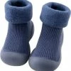Promo 🥰 Baby-slofje.nl Fleece Anti-slip Schoentjes - Sok Sloffen - Eerste Loopschoentjes Van Baby-Slofje - Effen Blauw - Maat 18/19 😍