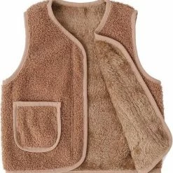Aanbiedingen ๐ Merkloos Teddy Bodywarmer Lichtbruin - Unisex Gilet - Kinderen ๐